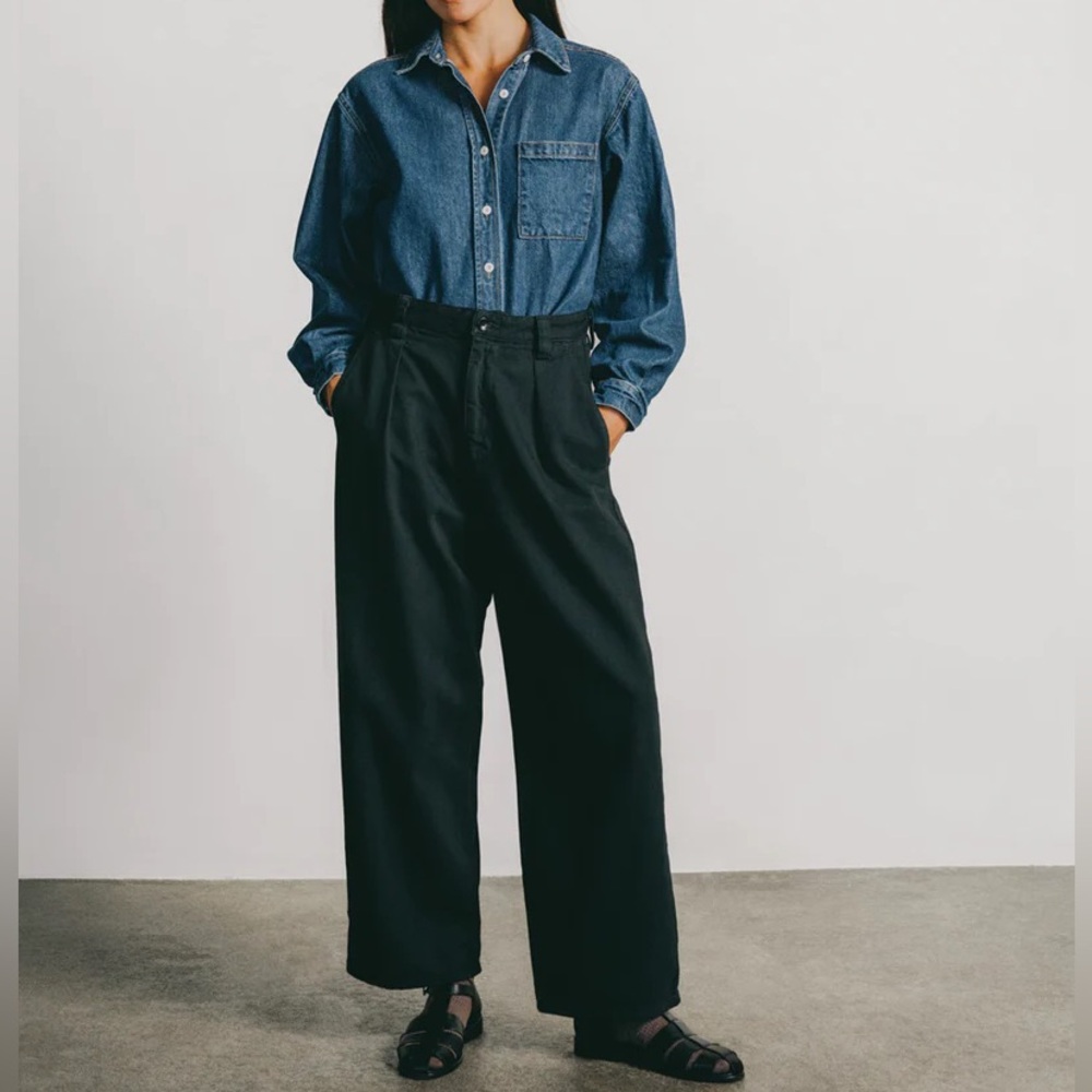 OZMA Field Pant Tencel Bull Denim Ink Black Size XXS